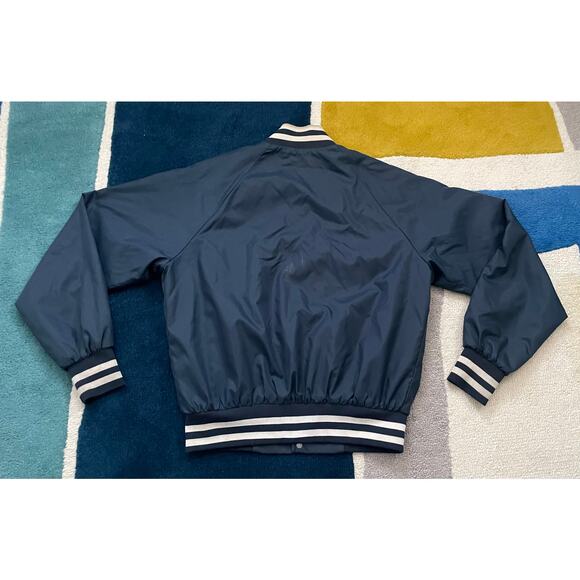 Vintage Chicago Bears Active Generation Football Satin Bomber Jacket Large Blue - Picture 5 of 8